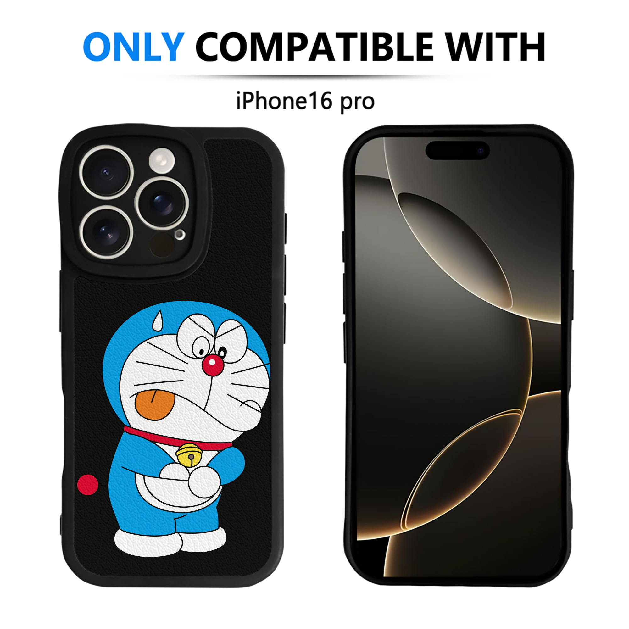 （画像用） ドラえもん Doraemon 【iPhone 16シリーズ対応】シリコンスマホケース（レザー調） 材質：シリコン